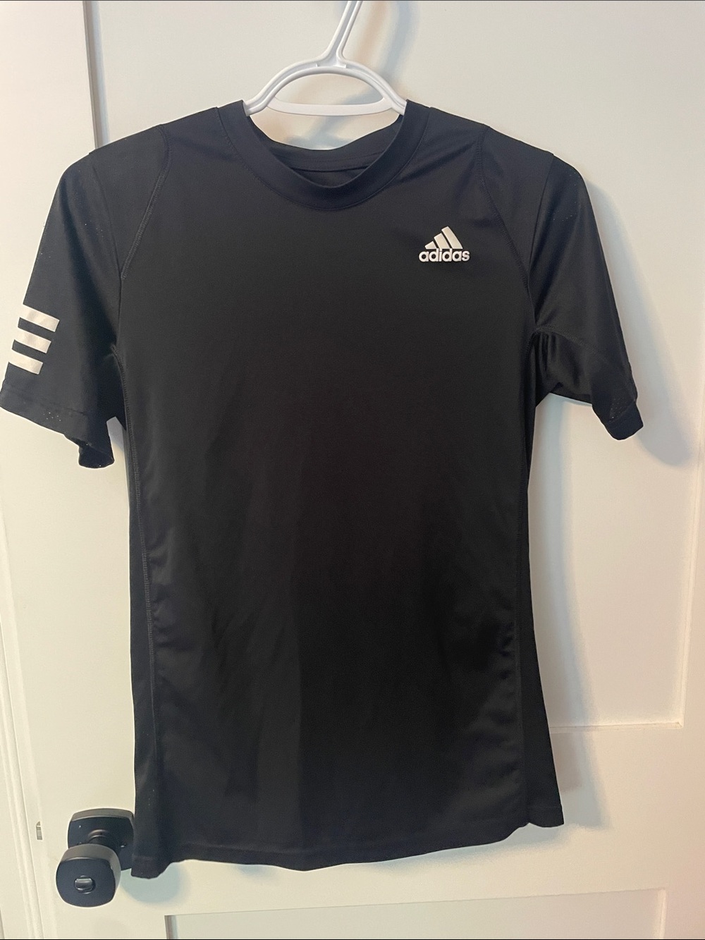 adidas Black Short Sleeve Athletic Tee for Kids